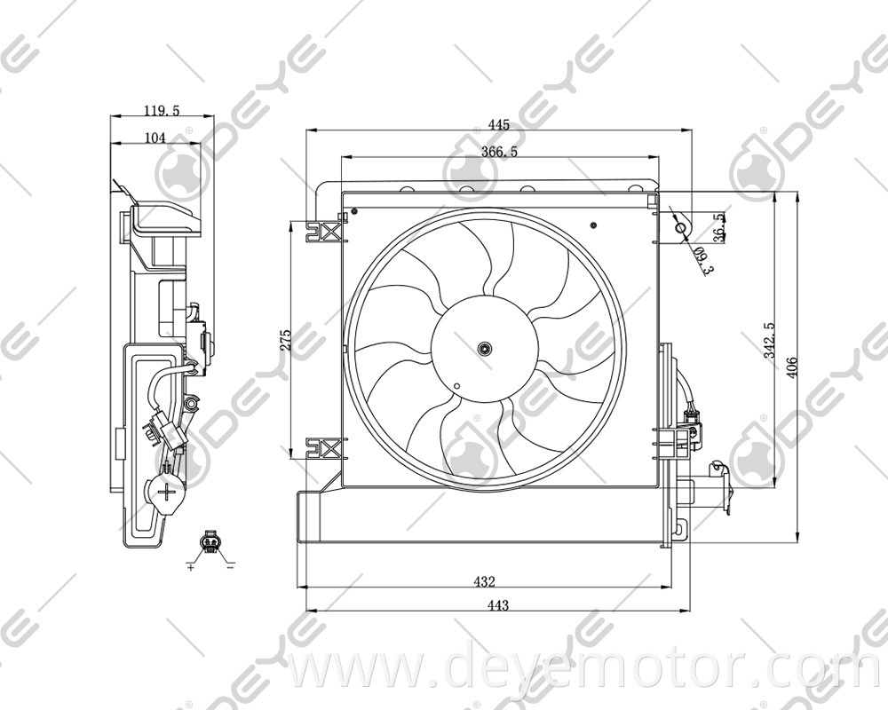 1253.G9 radiator cooling fan motor for CITROEN C1